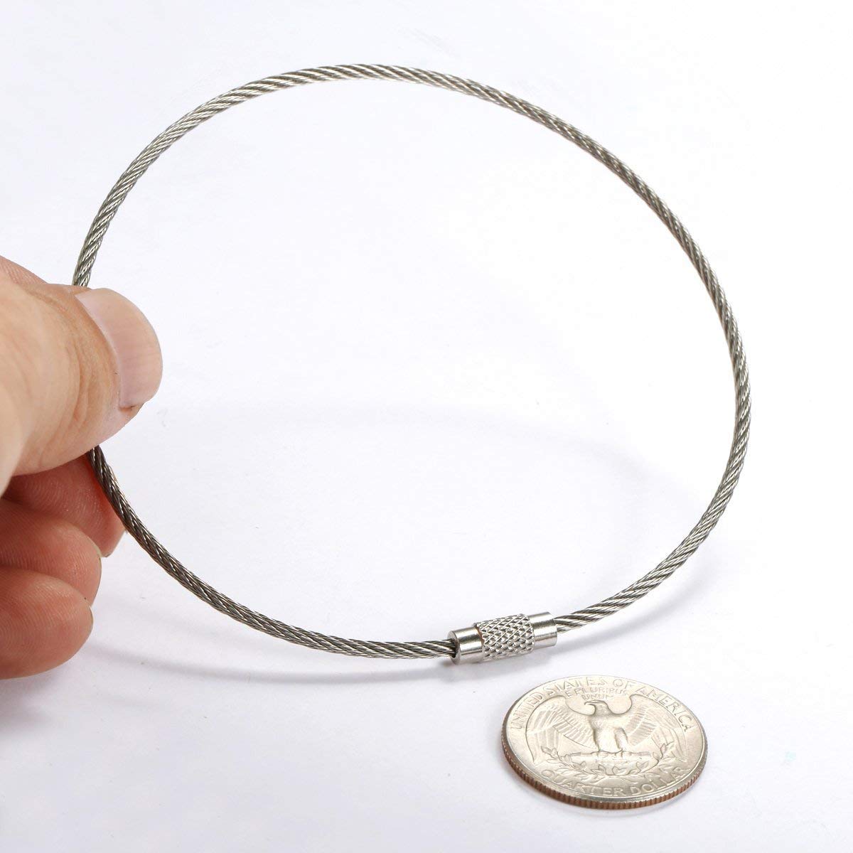 小物 US Heavy Gauge Key Chain/Short Amazon.com: bayite Pack (100) Stainless Steel Wire Keychains